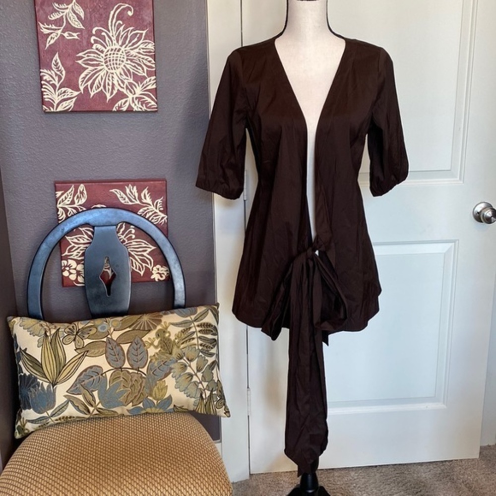 Banana Republic Women’s Brown Open Wrap Top - Size M